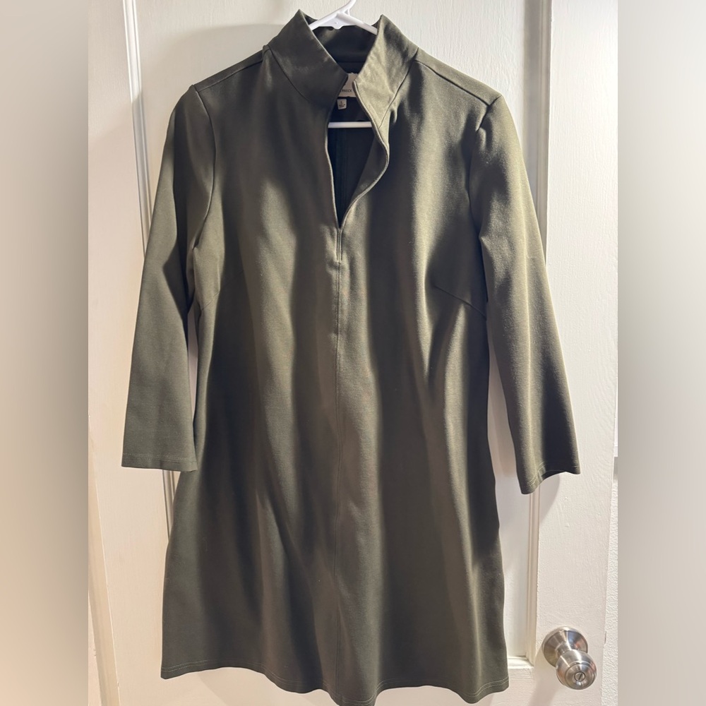 Tuckernuck Olive Green Ponte Clifton Dress